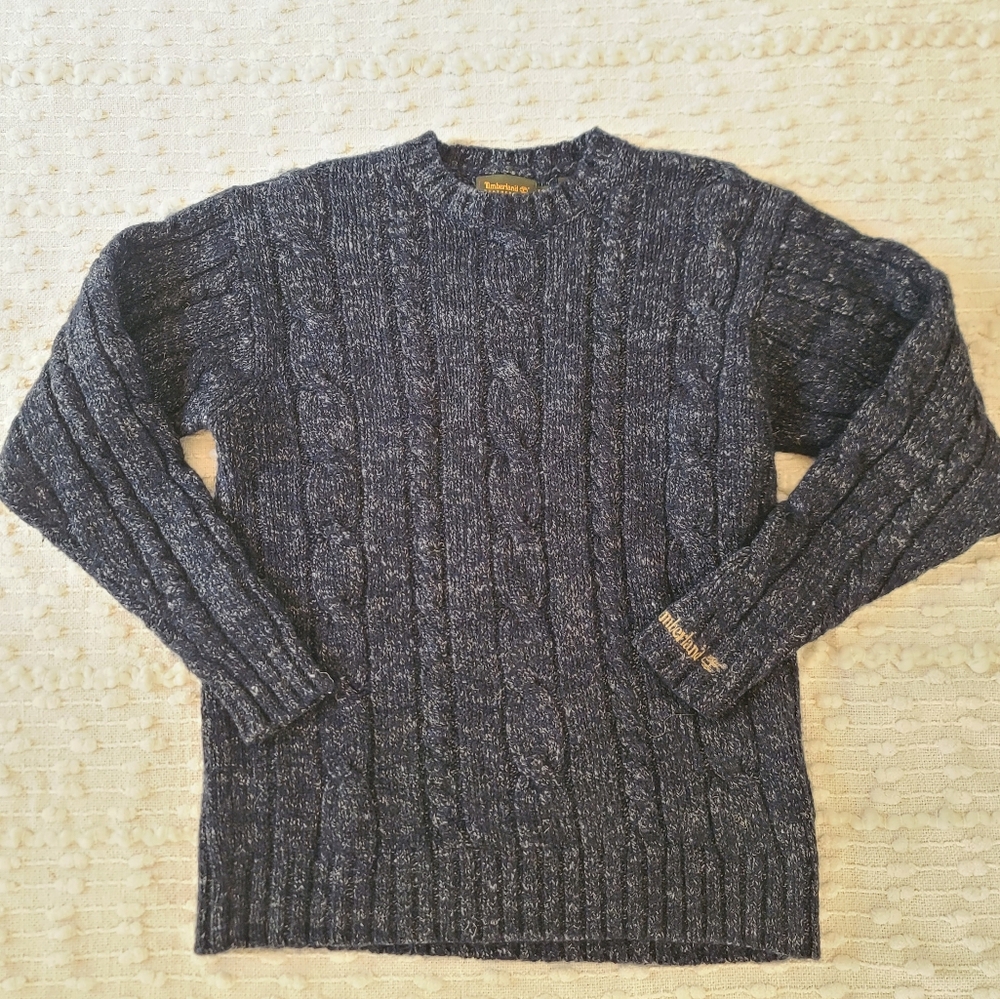 Timberland Navy Cable Knit Crewneck Sweater